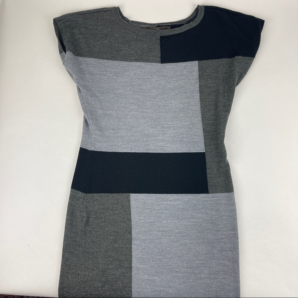 The Limited Dress Womens Small Gray Black Color Block Sleeveless